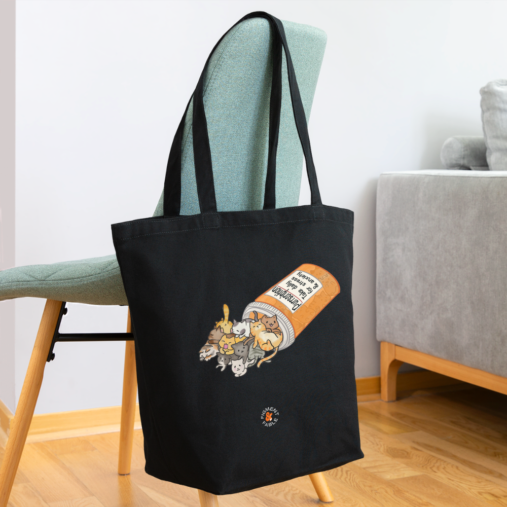 Purrscription Eco-Friendly Cotton Tote - black