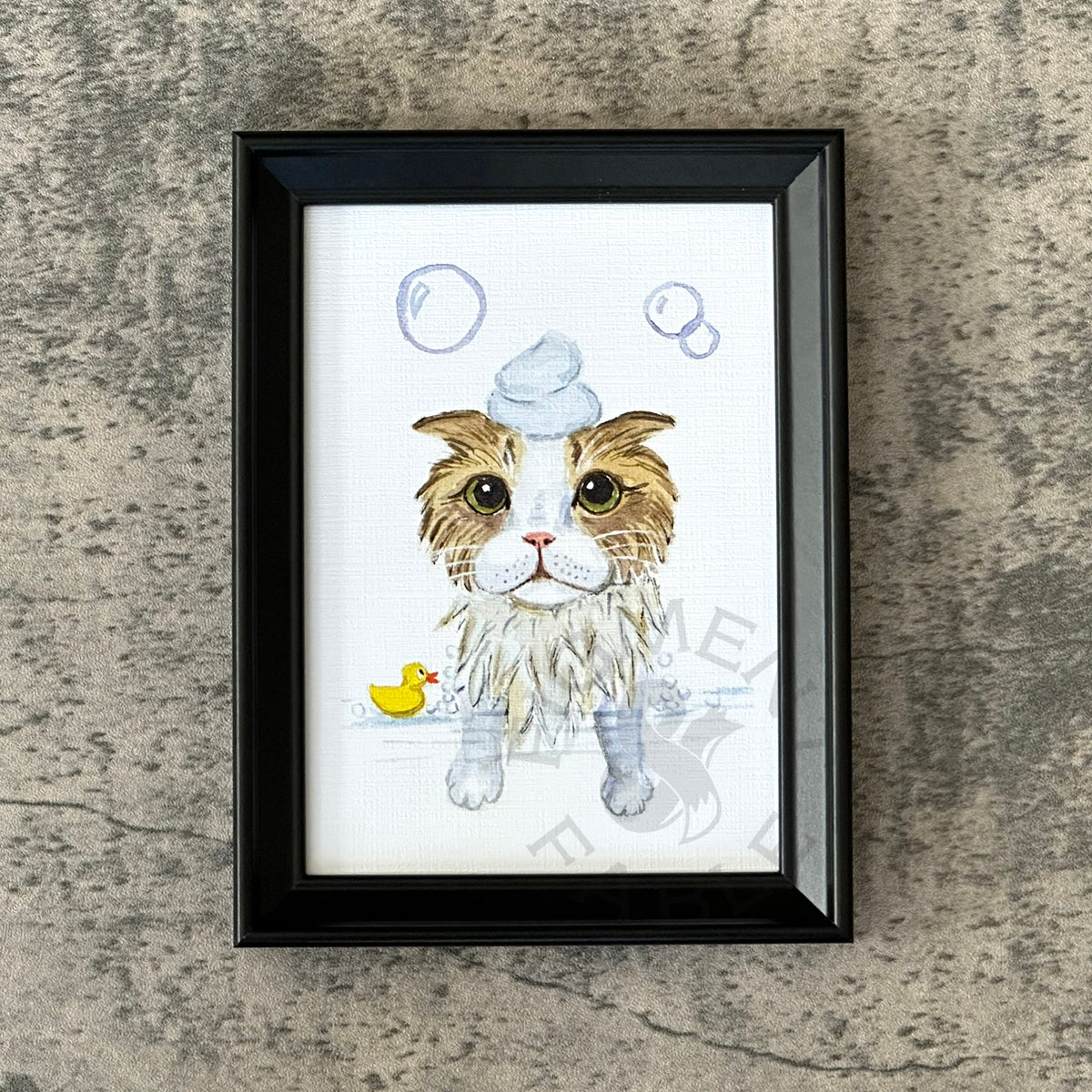 Bath Time Kitty Art Print