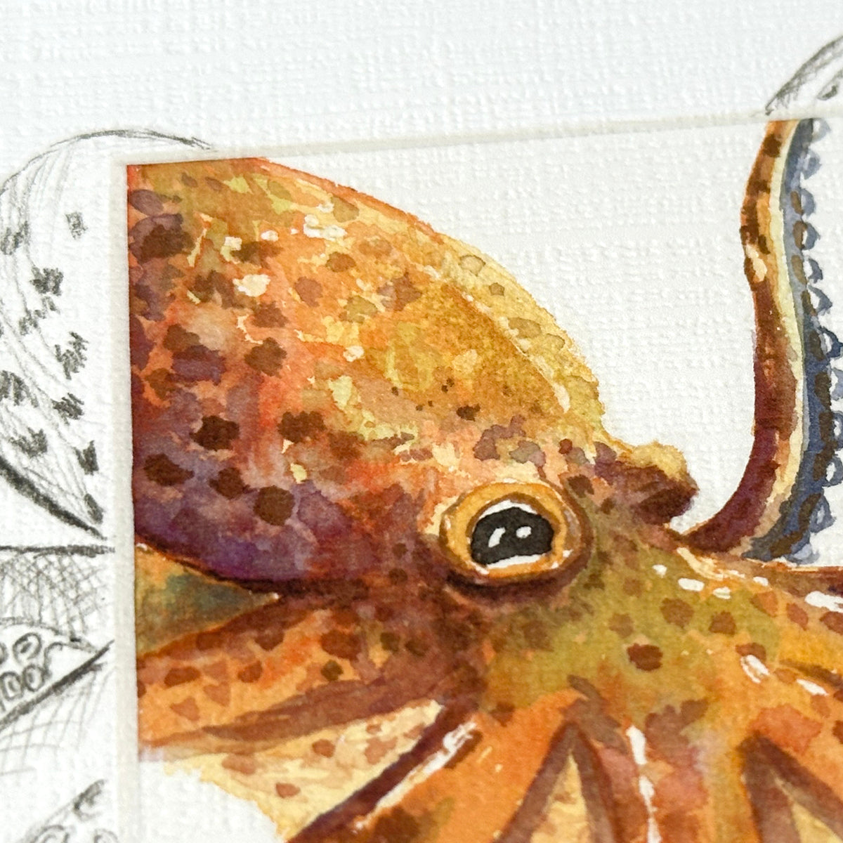 Orange Octopus Art Print
