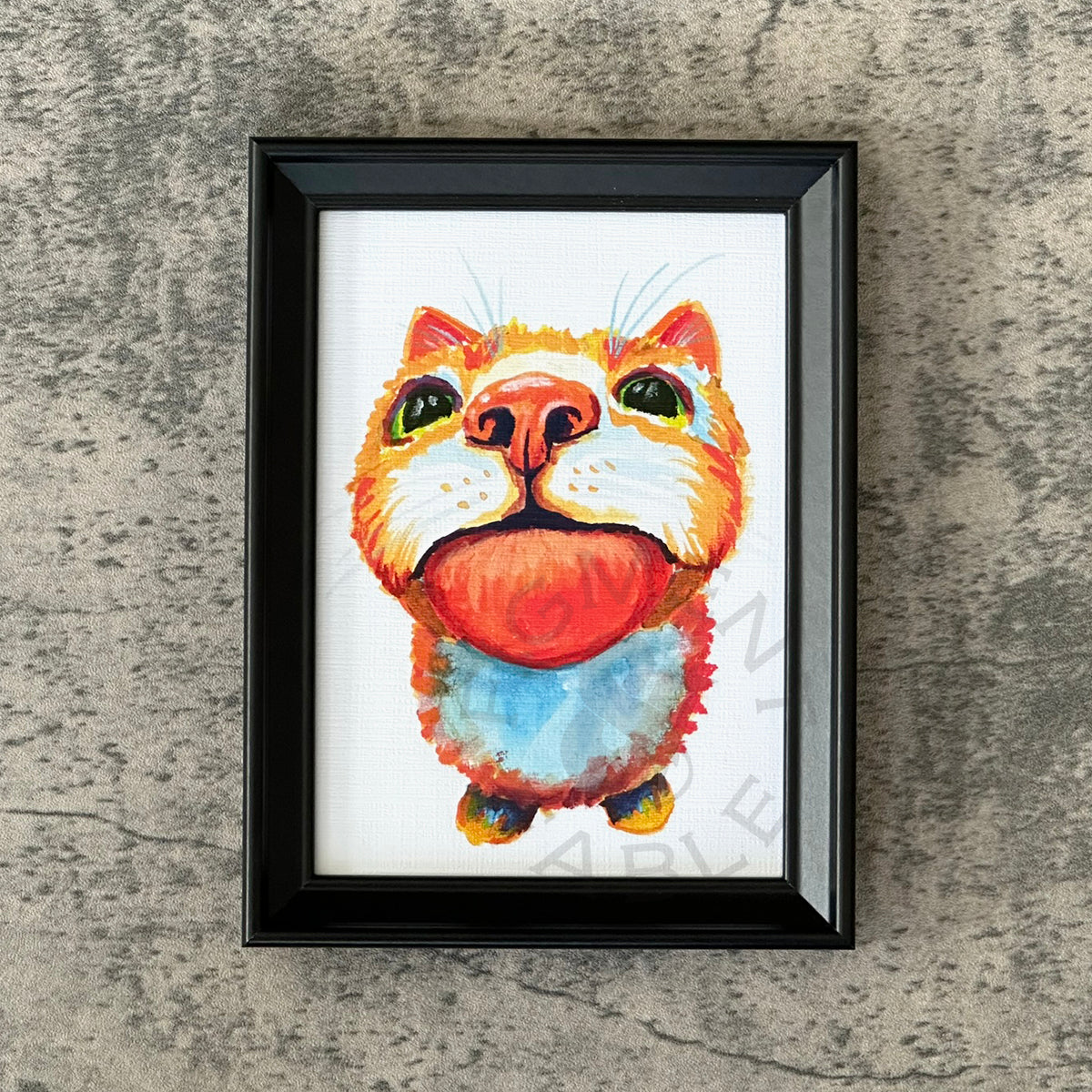Orange Kitty with Tongue Out Art Print