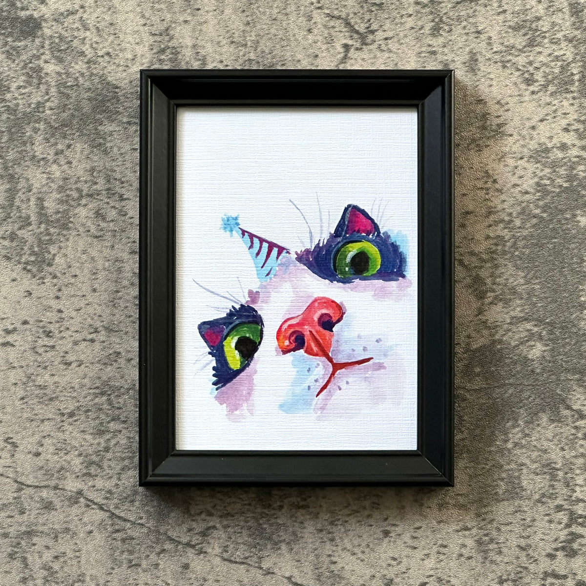 Party Hat Kitty, Tuxedo Art Print
