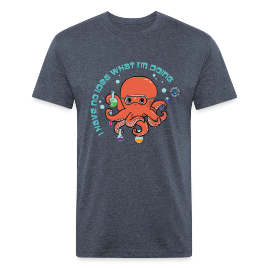 Octopus Scientist Fitted Cotton/Poly T-Shirt - heather navy