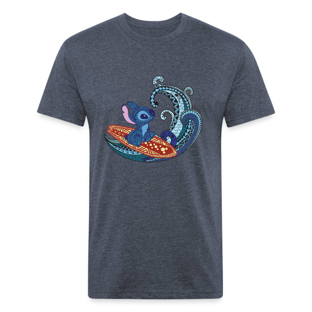 Surfin' Fitted Cotton/Poly T-Shirt - heather navy