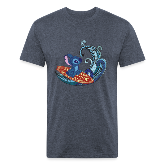 Surfin' Fitted Cotton/Poly T-Shirt - heather navy