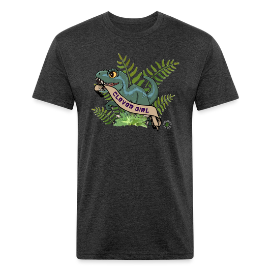 Clever Girl Fitted Cotton/Poly T-Shirt - heather black