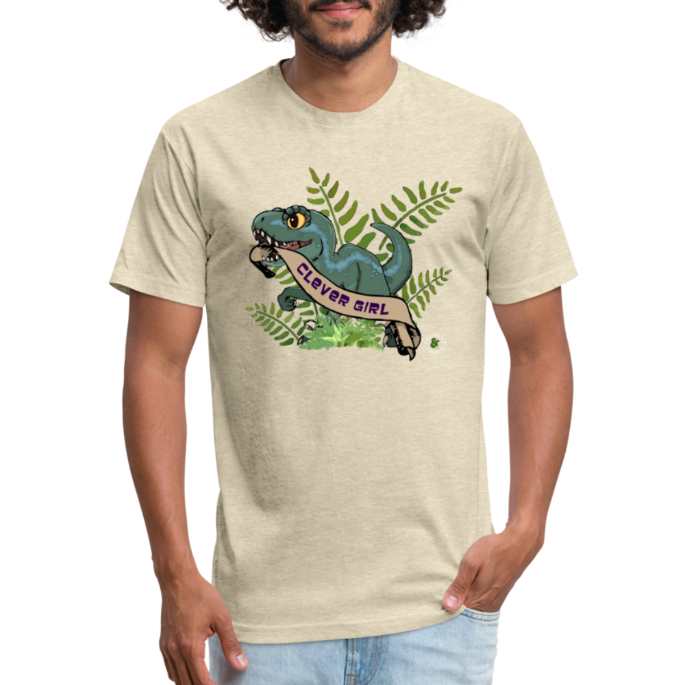 Clever Girl Fitted Cotton/Poly T-Shirt - heather cream