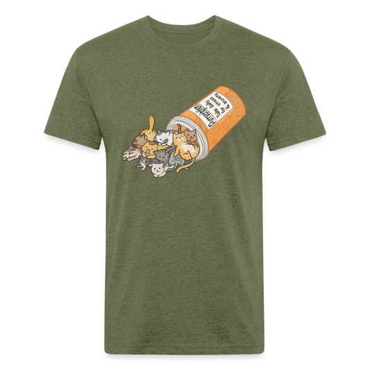 Purrscription Fitted Cotton/Poly T-Shirt - heather military green
