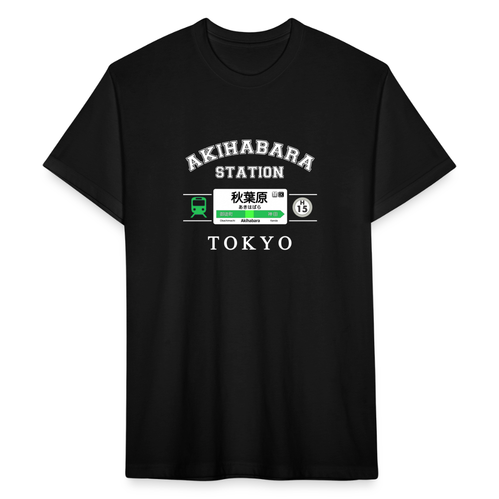 Akihabara Station Fitted Cotton/Poly T-Shirt - black