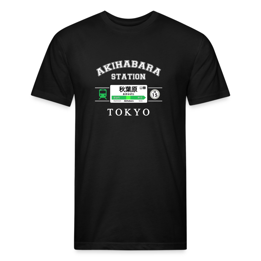 Akihabara Station Fitted Cotton/Poly T-Shirt - black