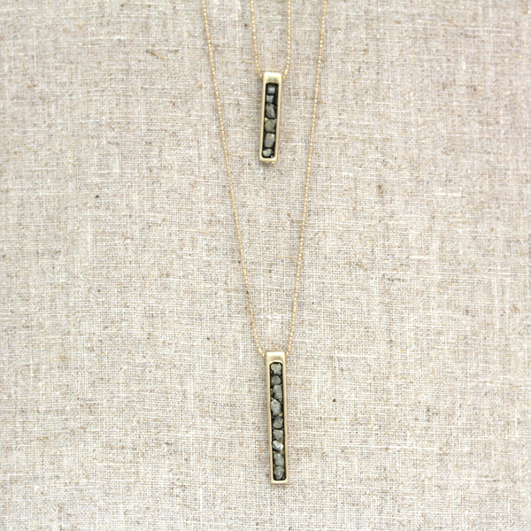 Hi-Lo Pyrite Bar Necklace