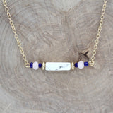 Brass and Howlite Station Long Necklace