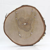 Brass and Howlite Station Long Necklace