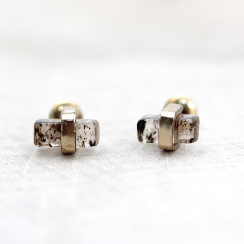 Mini Rectangle Stud Earrings