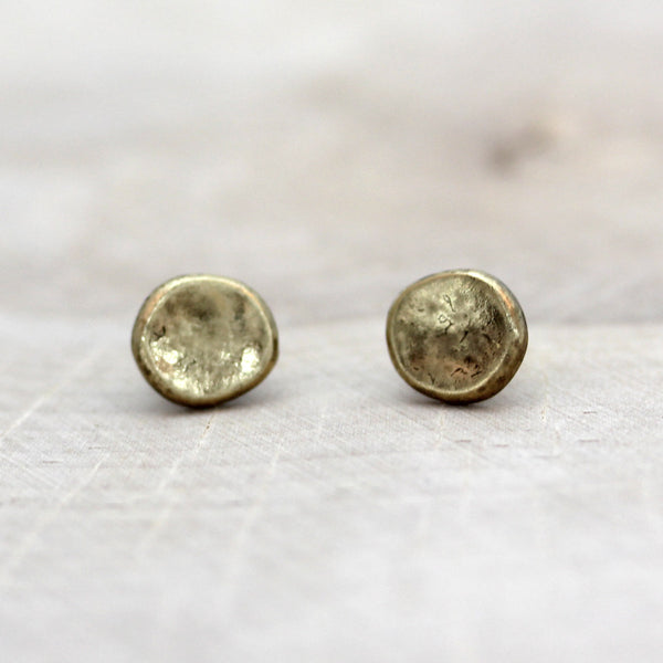 Hammered Disc Stud Earrings