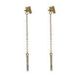 Bar and Pave Dangle Earrings