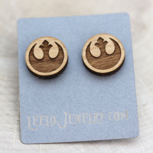 Wooden Rebel Alliance Earrings