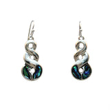 Paua Shell Spiral Twist Earrings