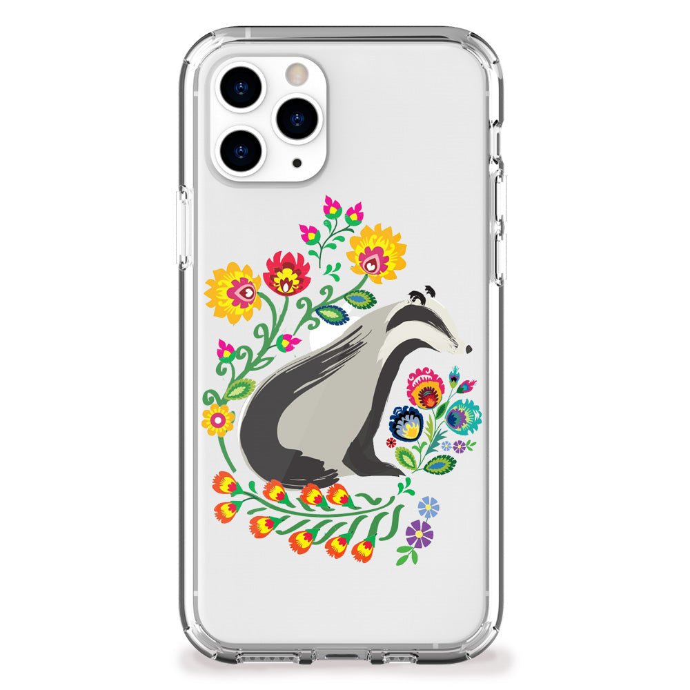 Badger Floral Art iPhone Case