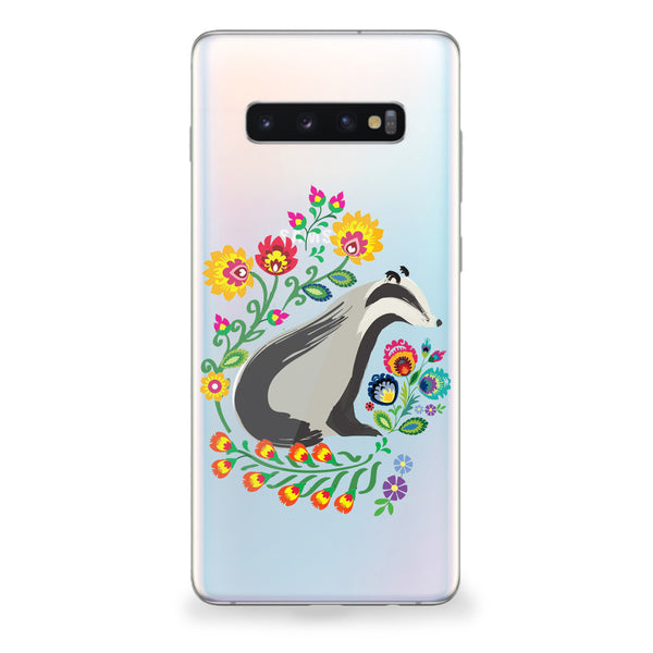 Badger Floral Art Samsung Galaxy Case