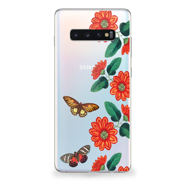 Vintage Butterflies and Daisies Samsung Galaxy Case