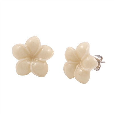 Plumeria Flower Stud Earrings (2 colors)