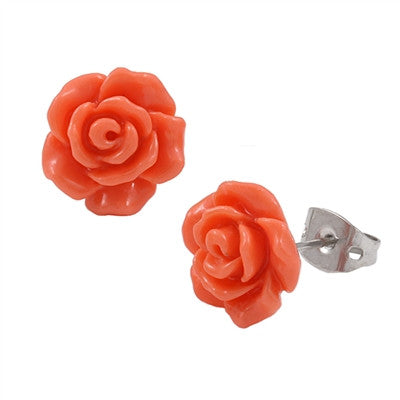 Mini Coral Rose Stud Earrings (5 colors)