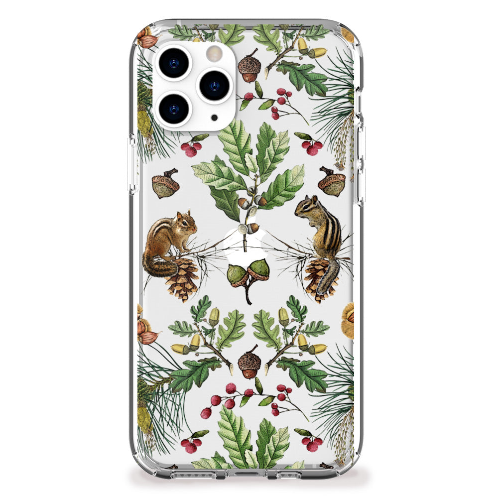 chipmunk and pinecones iphone case