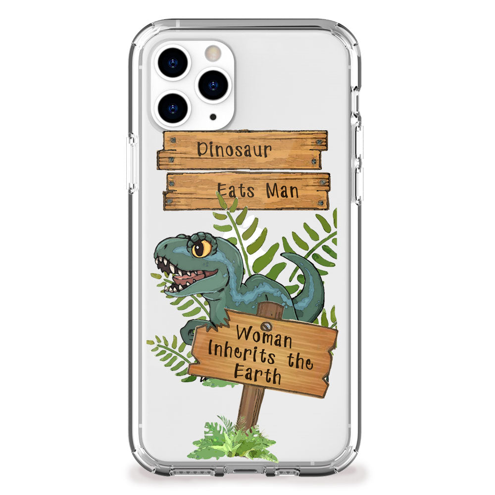 dinosaur eats man iphone case