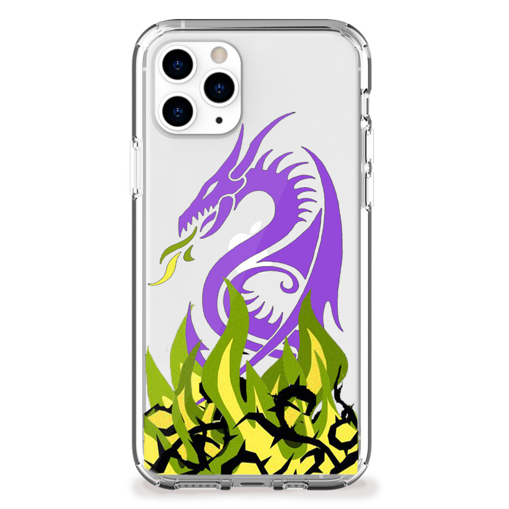 Dragon and Green Flames iPhone Case