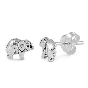 Sterling Silver Elephant Mini Stud Earrings