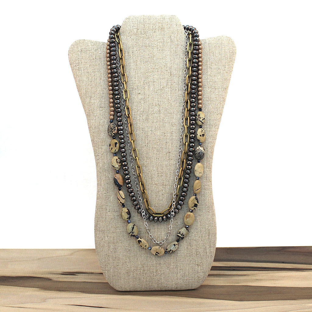 Layered necklace - Sand