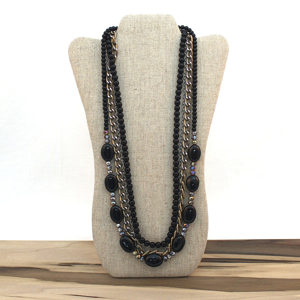 Layered necklace - Black