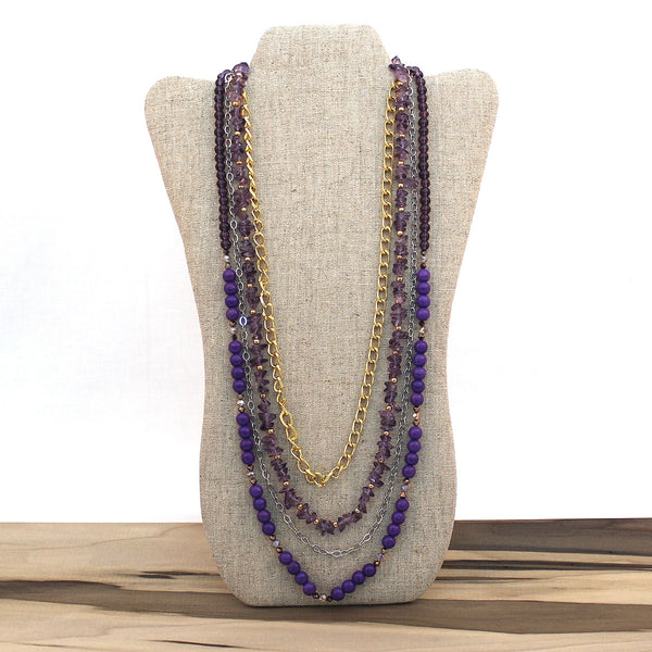 Layered necklace - Amethyst