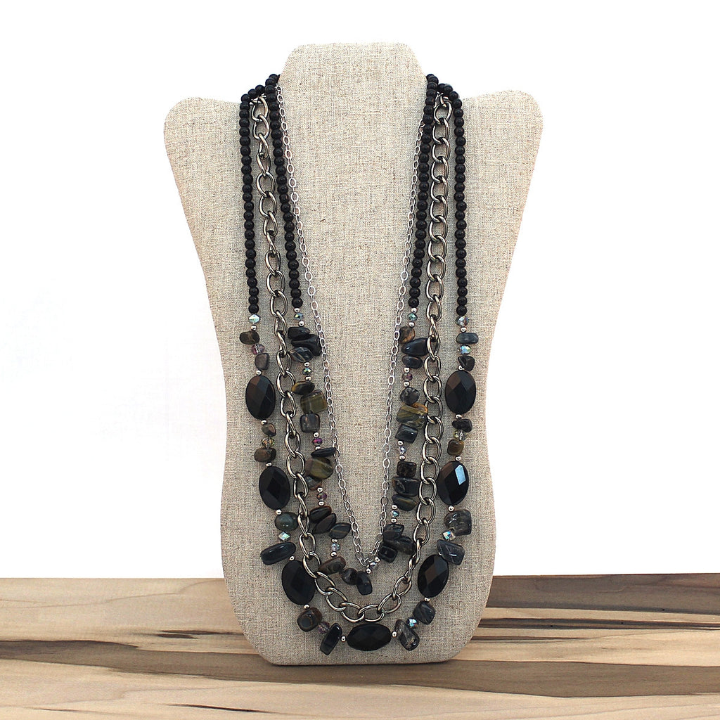 Layered necklace - Blue Tiger Eye