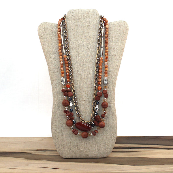 Layered necklace - Goldstone