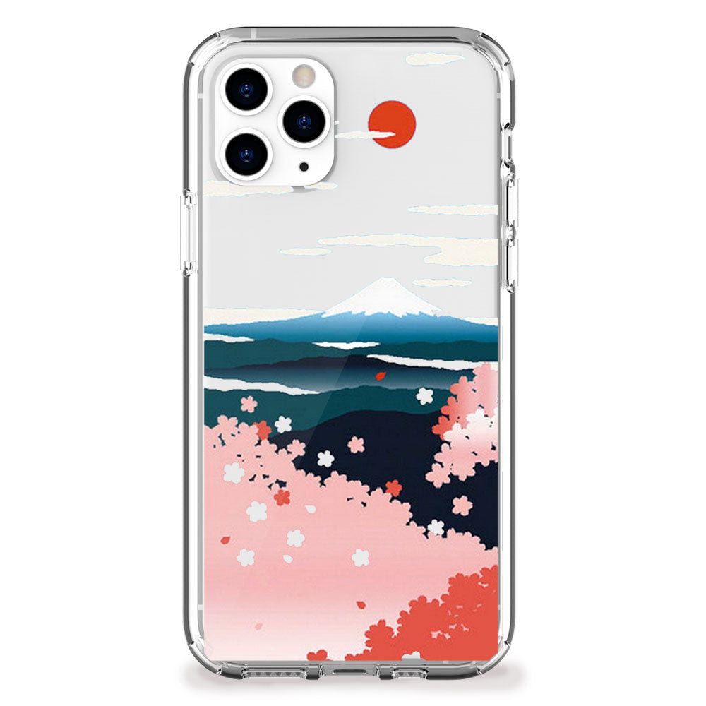 mount fuji cherry blossoms iphone case