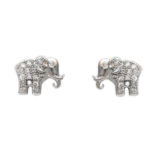 Sterling Silver Lucky Elephant Stud Earrings
