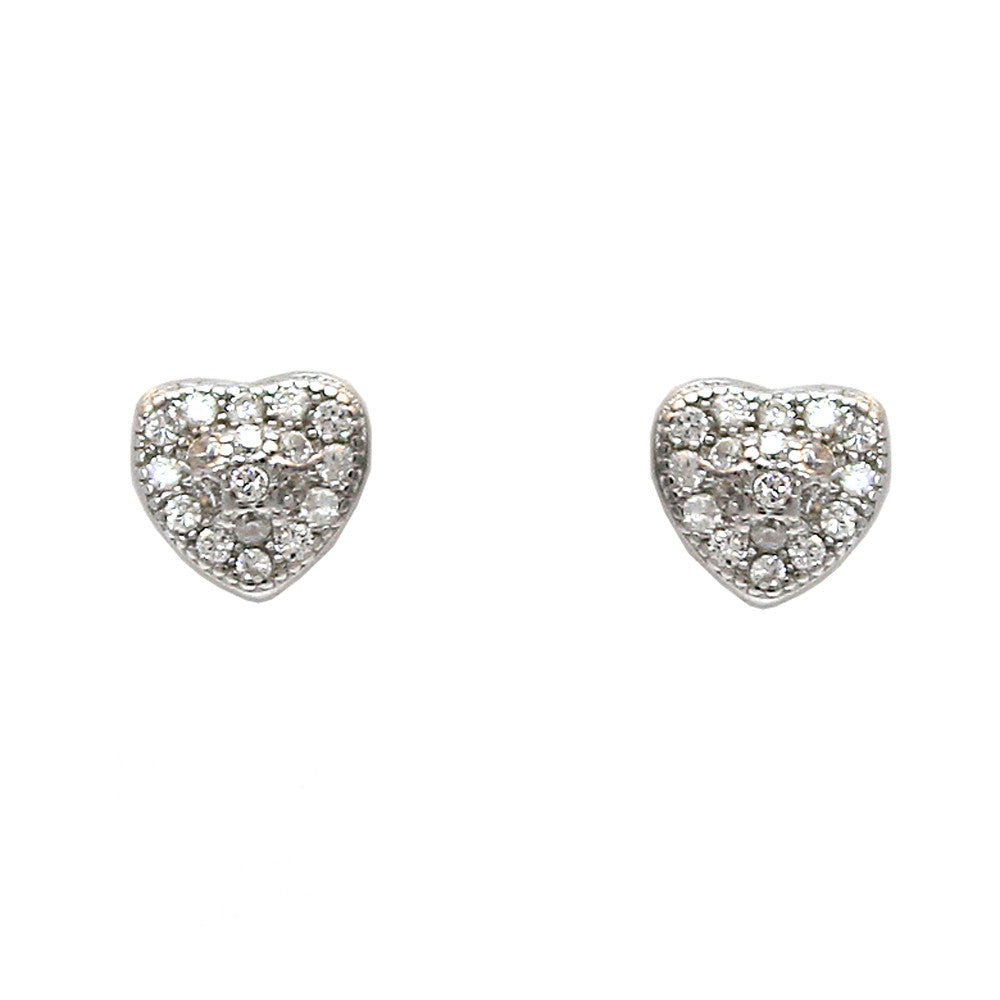 Sterling Silver Mini Heart Stud Earrings