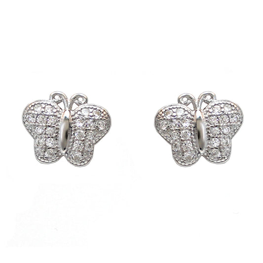 Sterling Silver Butterfly Stud Earrings