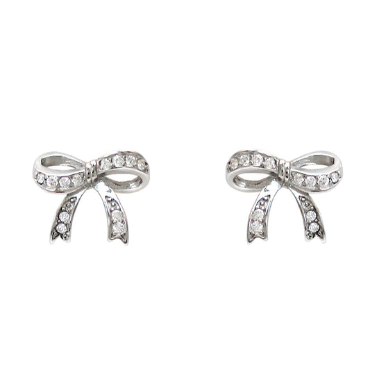 Sterling Silver Bow Stud Earrings