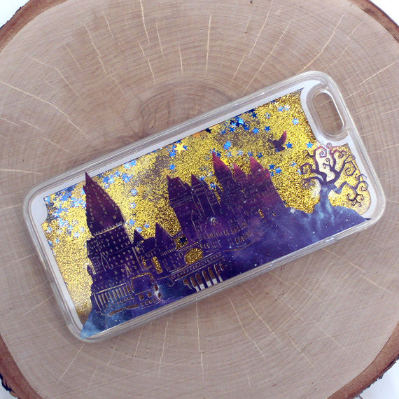 Wizards Castle in Twilight Gold Glitter iPhone Case