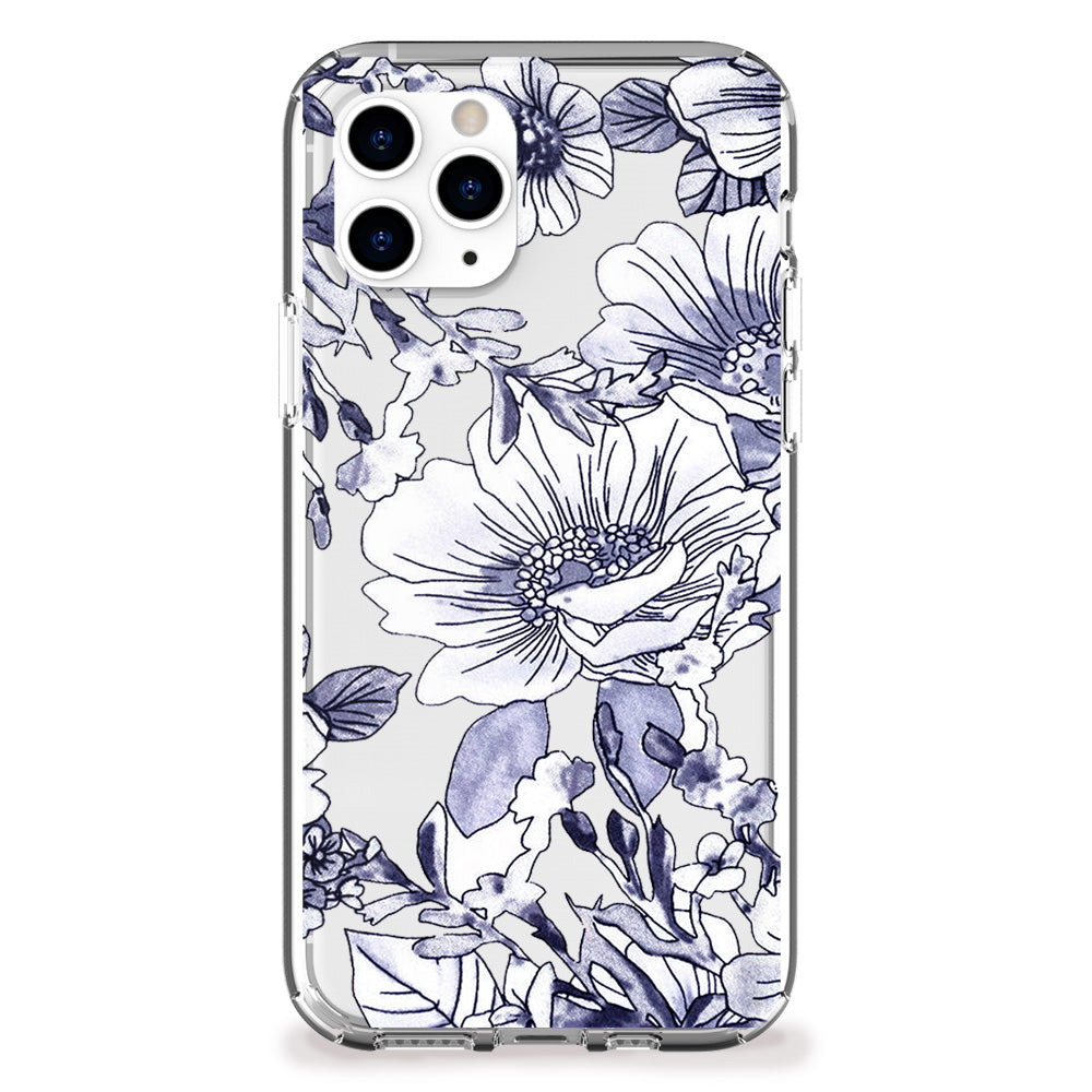 ink and watercolor flowers iphone case