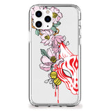 Kitsune Mask and Flowers iPhone Case