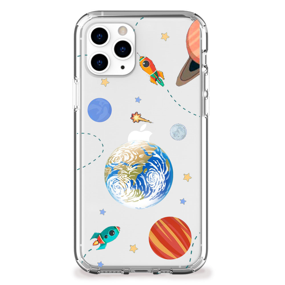 outer space and rockets iphone case