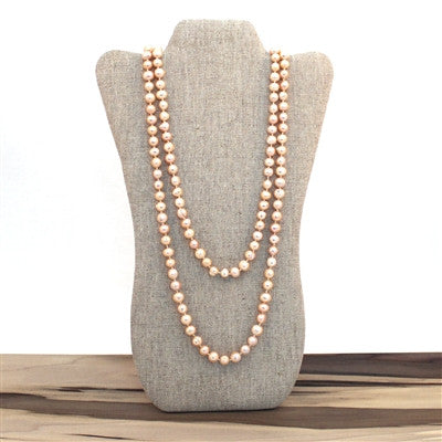 Endless Pearl Necklace - Peach
