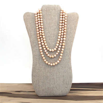 Endless Pearl Necklace - Peach