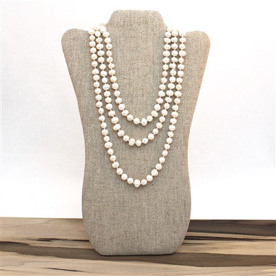 Endless Pearl Necklace - White