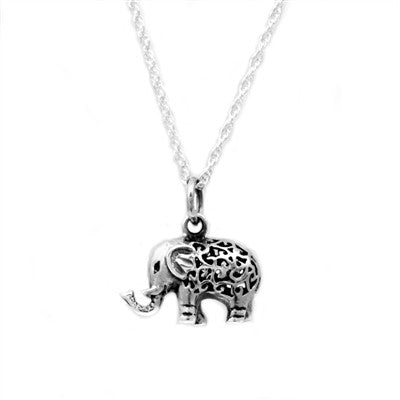 Sterling Silver Filigree Elephant Necklace