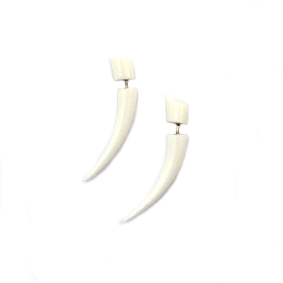 Carved Bone Earrings - Spikes