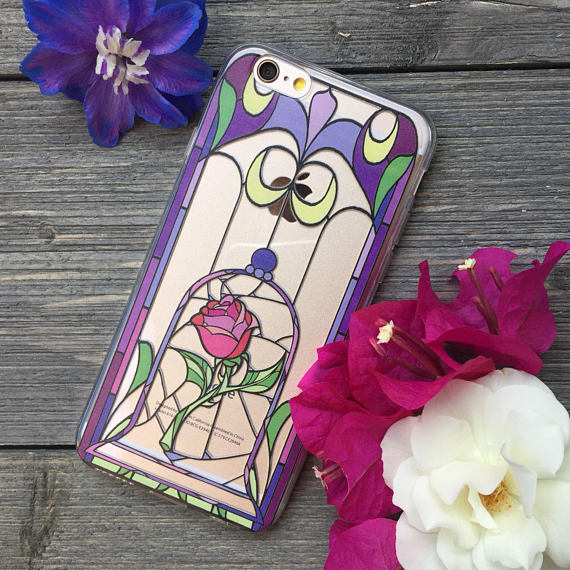 Enchanted Rose Stained Glass Design iPhone Case